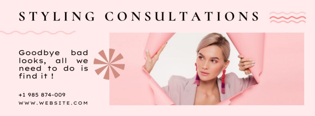 Stylish Look Consultation Facebook cover Πρότυπο σχεδίασης