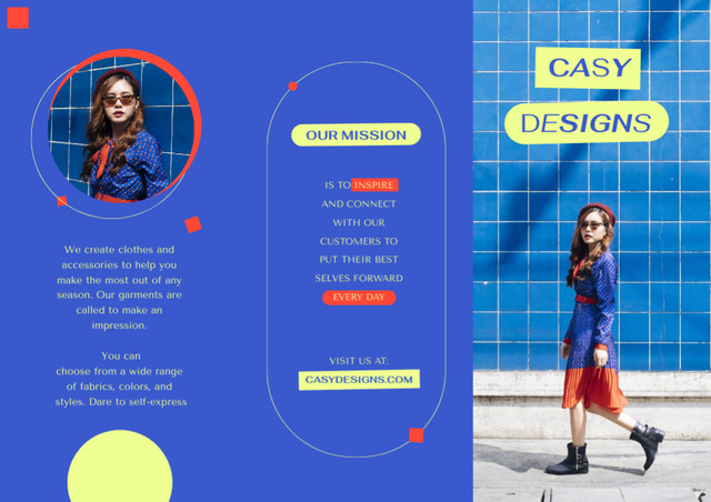 Fashion Ad with Beautiful Woman Brochure Design Template