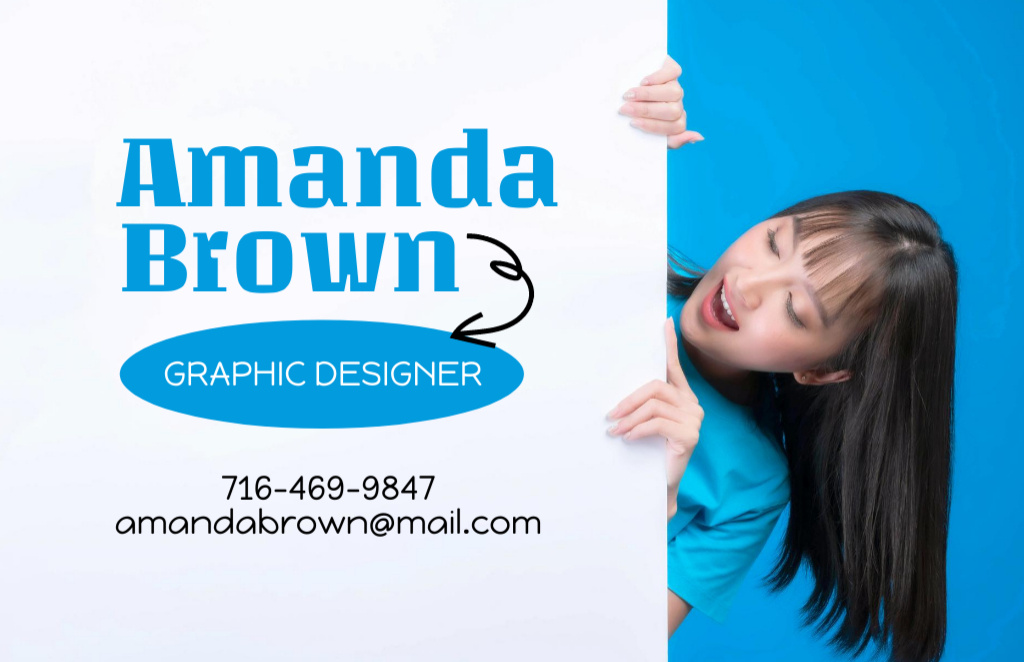 Ontwerpsjabloon van Business Card 85x55mm van Graphic Designer Services Ad