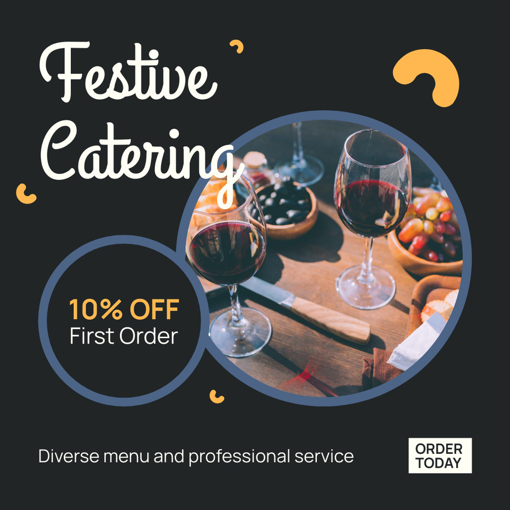 Discount Offer on Festive Catering Instagram Tasarım Şablonu