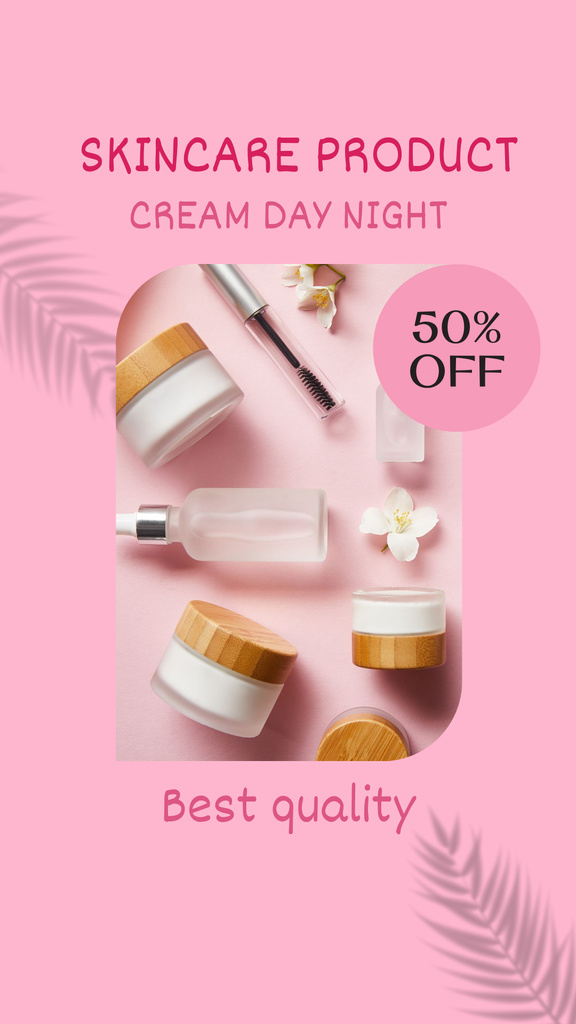 Designvorlage Skincare Cream Sale Offer für Instagram Story
