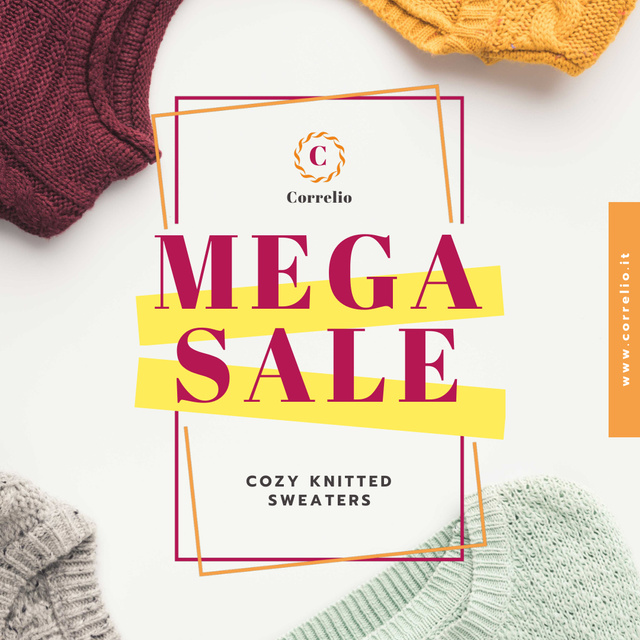 Template di design Special Sale with Colorful sweaters Animated Post