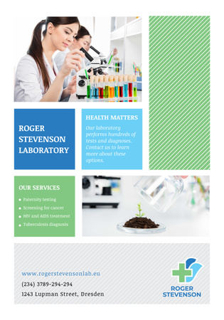 Laboratory services advertisement Poster 28x40in Design Template
