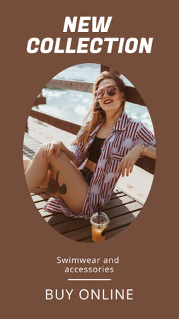 New Collection of Swimsuits Ad Instagram Story Design Template