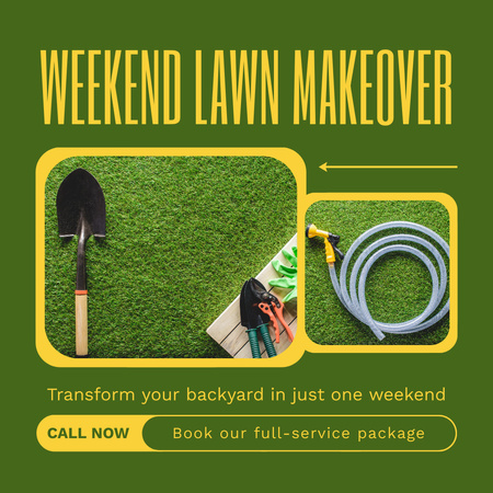 Exclusive Weekend Lawn Makeover Package Instagram Design Template
