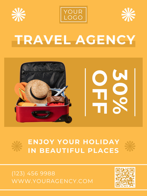 Luggage Is Ready for Travel Poster US Design Template