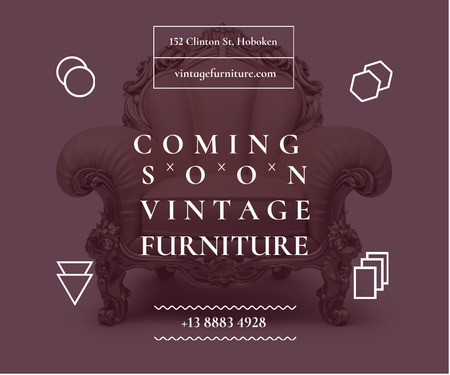 New Arrival Vintage Furniture Announcement Large Rectangleデザインテンプレート