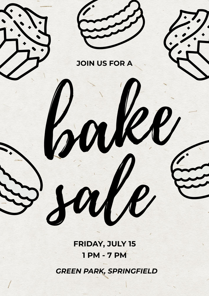 Bakery Sale Announcement Poster Design Template