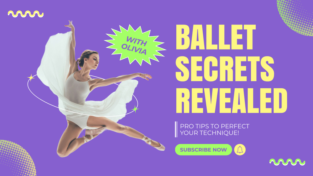 Ontwerpsjabloon van Youtube Thumbnail van Blog about Ballet Secrets
