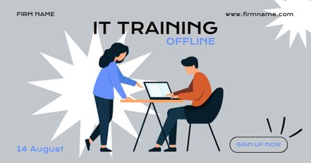 Platilla de diseño Innovative IT Training Offline In Summer Facebook AD