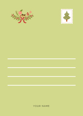Christmas Wishes with Decorated Twigs Illustration