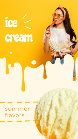 Summer Ice Cream Instagram Story Design Template
