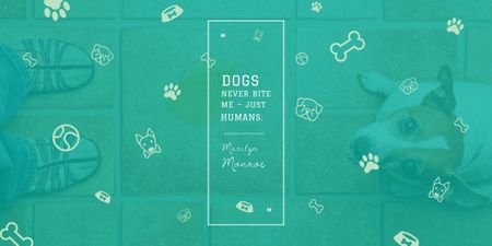 Plantilla de diseño de Dogs Quote with cute Puppy Image 