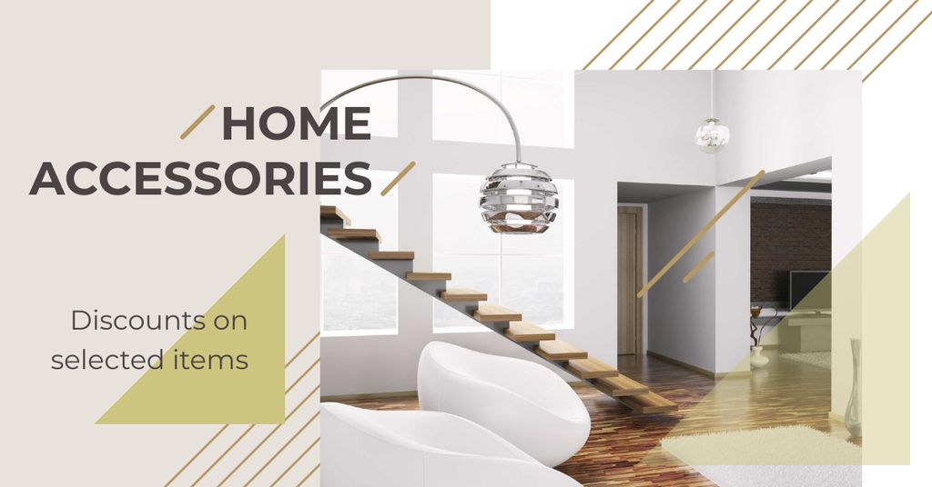 Stylish Modern Interior in White Tones Facebook AD Modelo de Design
