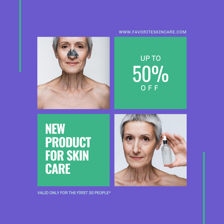 Age-Friendly Skincare Product Sale Offer Instagram Design Template