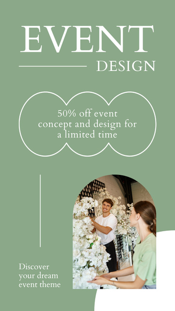Designvorlage Limited Offer on Event Design Services für Instagram Story