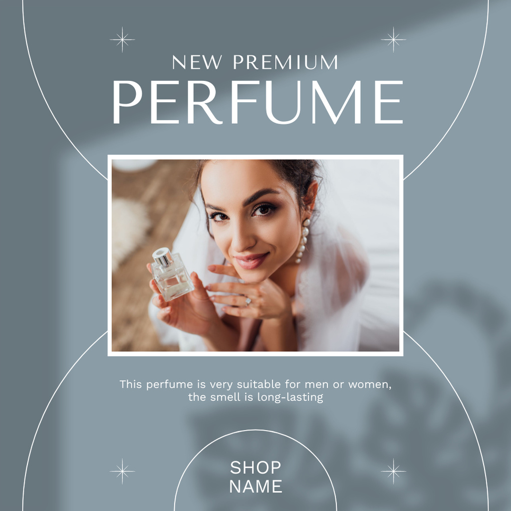 Beautiful Young Woman with Perfume Instagram – шаблон для дизайна