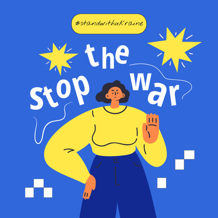 Illustration Stop the War Instagram – шаблон для дизайна