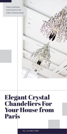Elegant crystal Chandelier offer Graphic Design Template