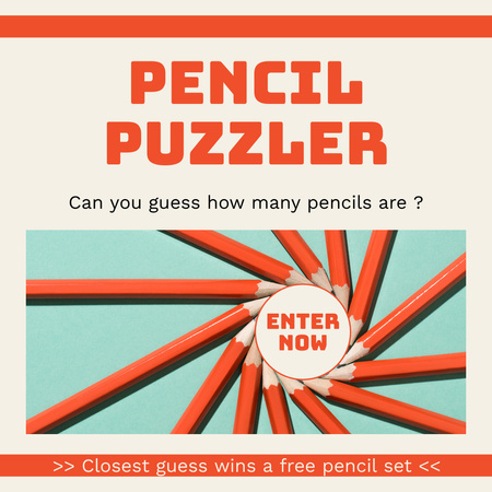 Pencil Puzzler Game Ad Animated Post Design Template