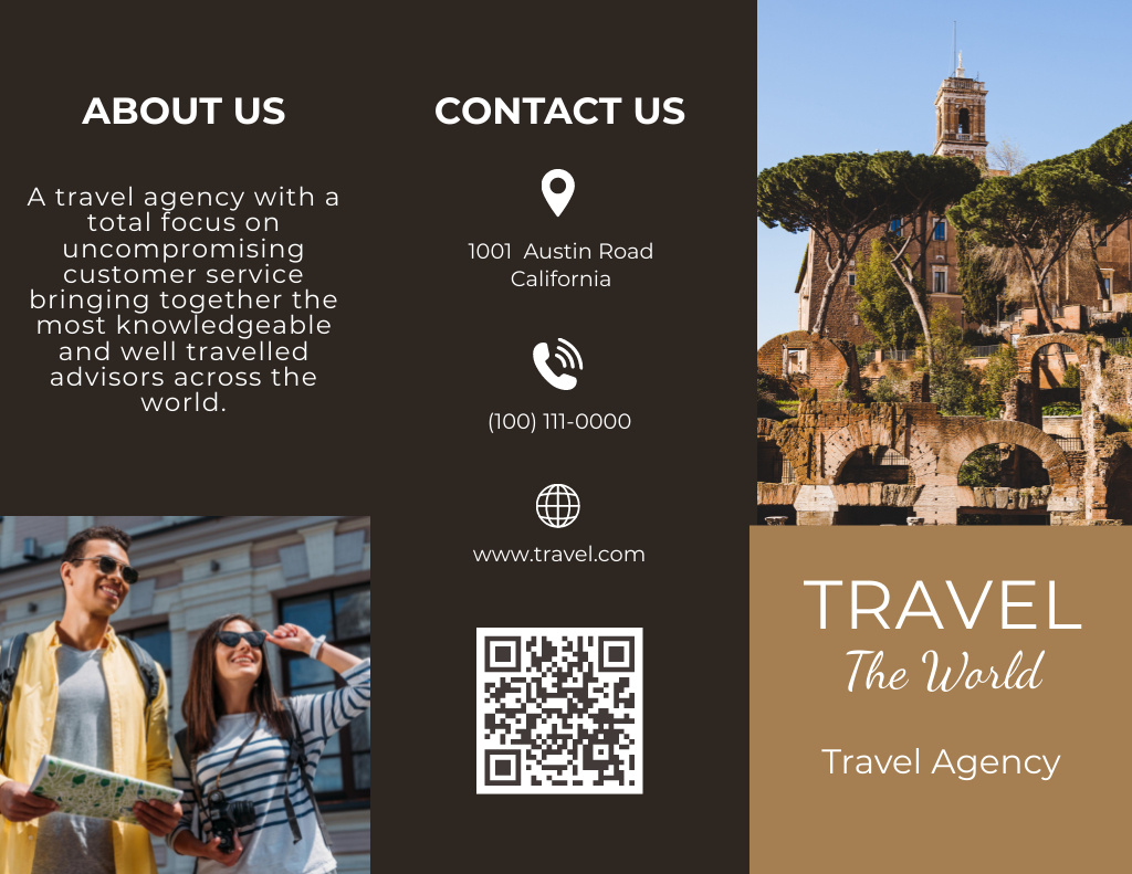 Offer of Tourist Trips Around World Brochure 8.5x11in Design Template