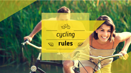 Couple riding Bicycles Youtube Design Template