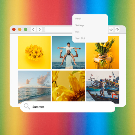 Vivid Colorful Collage of Summer Mood Instagram Design Template