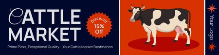 Discount on Cows at Cattle Market Twitter Design Template