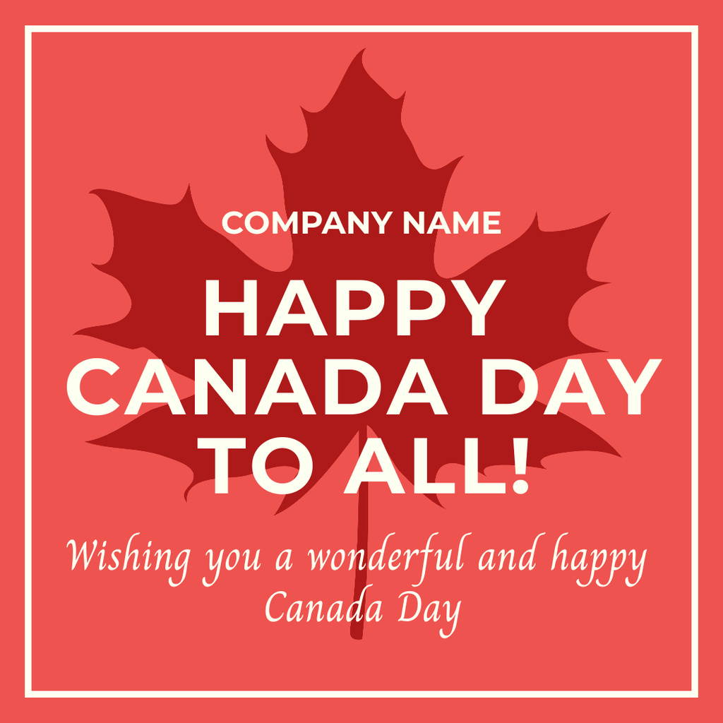 Canada Day Greetings Instagram Design Template