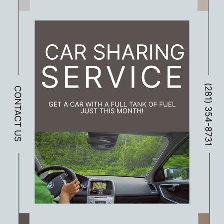 Mountains Landscape And Car Sharing Service Offer Animated Post Design Template