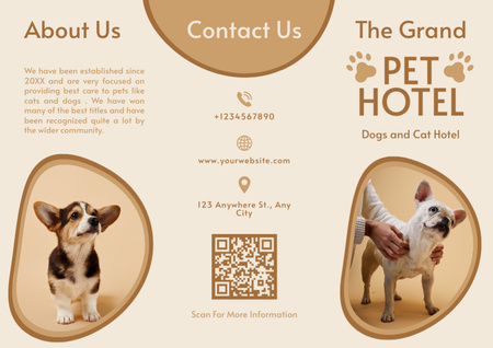Plantilla de diseño de Hotel para perros y gatos Brochure 