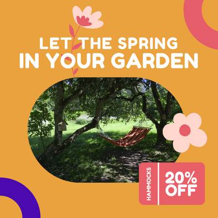 Hammock Offer For Your Garden In Spring Animated Post Design Template