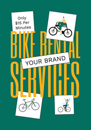 Bicycle Rental Announcement Poster 28x40in Design Template
