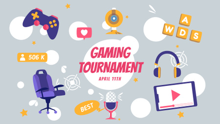Designvorlage Gaming Tournament Announcement für Full HD video