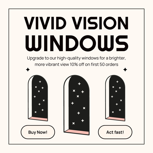 Plantilla de diseño de Windows Sale Offer with Cute Illustration Instagram 
