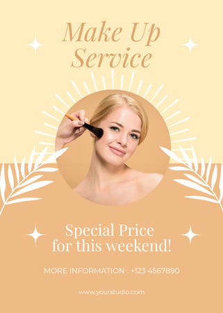 Beauty Salon Ad with Service of Makeup Flayer Design Template