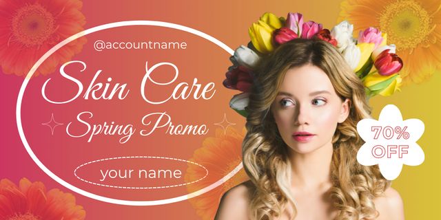 Spring Promo Skin Care Collection Twitter Design Template