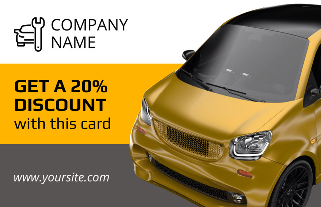 Discount Offer on Car Repair Services Business Card 85x55mm – шаблон для дизайна