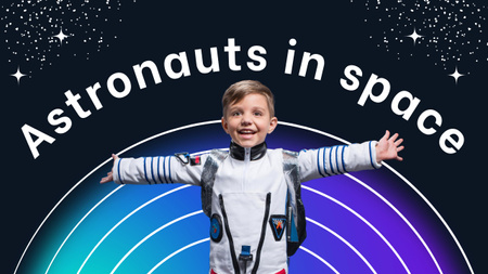 Kids Education Channel about Cosmos Youtube Thumbnail Design Template