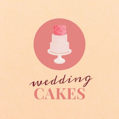 Bakery Ad with Sweet Wedding Cake Logo Design Template