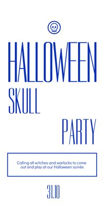 Halloween Skull Party Announcement Flyer DIN Large Design Template