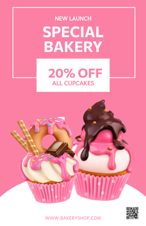 Reklama na všechny cupcakes se slevou Recipe Card Šablona návrhu