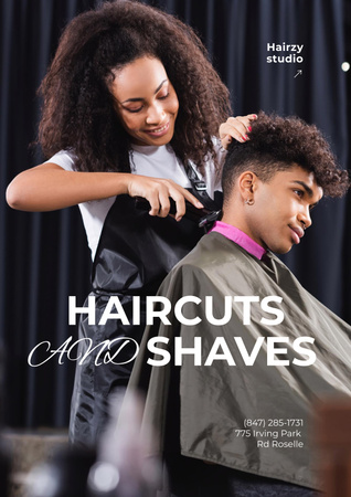 Hair Salon Services Offer Poster Design Template