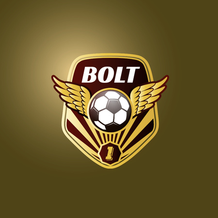 Template di design emblema della squadra di calcio con la palla Logo