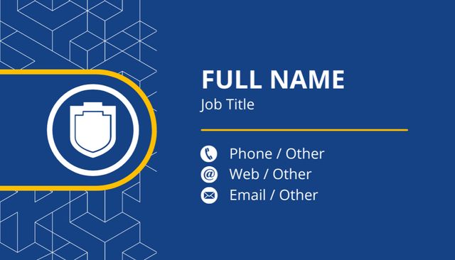 Stylishly Designed Employee Data Profile with Corporate Emblem Business Card USデザインテンプレート