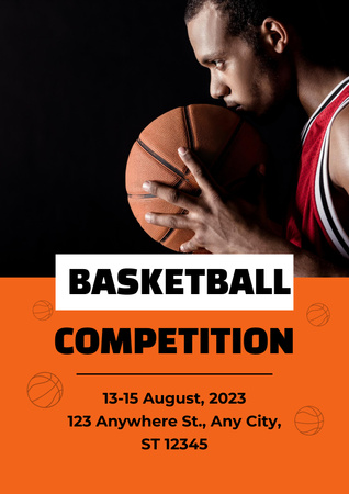Basketball Competition Announcement Poster Design Template