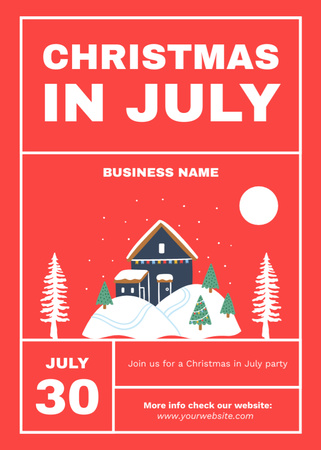 Plantilla de diseño de  Celebrate Christmas in July Flayer 