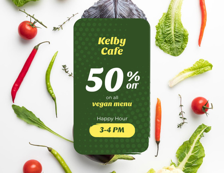 Cafe of Vegetarian Cuisine Flyer 8.5x11in Horizontal Design Template