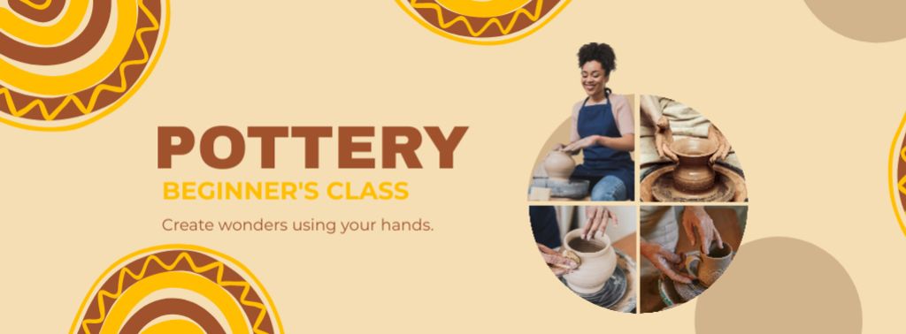 Pottery Beginners Class Facebook coverデザインテンプレート