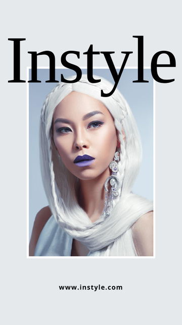 Stylish Asian Woman on Fashion Ad Instagram Storyデザインテンプレート